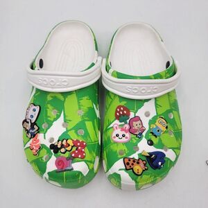 Crocs x Palm Trees Greeny Classic Clog Disney Pins Womens‎ Sz 8 Mens 10 Slip On
